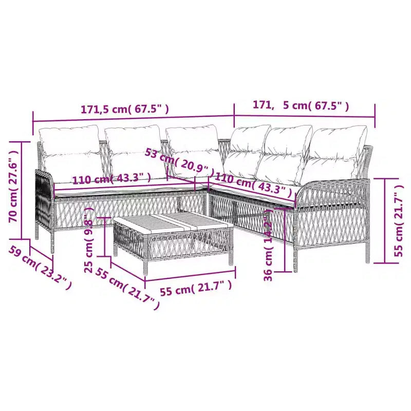 vidaXL Set Divani da Giardino con Cuscini 2 Pezzi in Polirattan