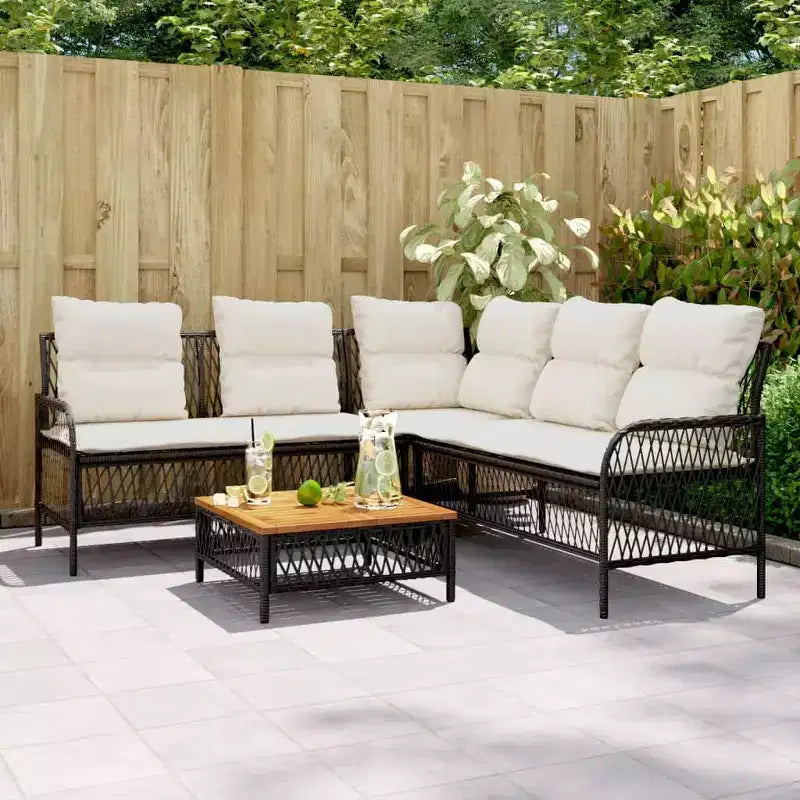 vidaXL Set Divani da Giardino con Cuscini 2 Pezzi in Polirattan