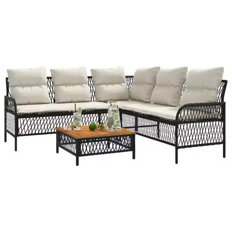 vidaXL Set Divani da Giardino con Cuscini 2 Pezzi in Polirattan