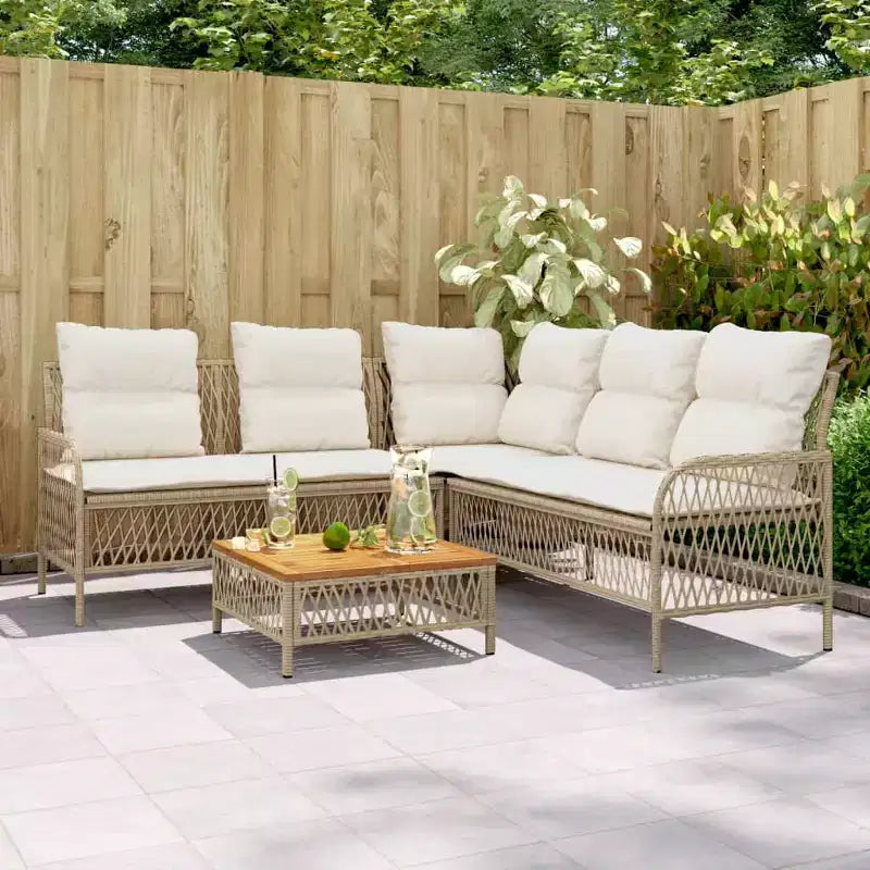 vidaXL Set Divani da Giardino con Cuscini 2 Pezzi in Polirattan