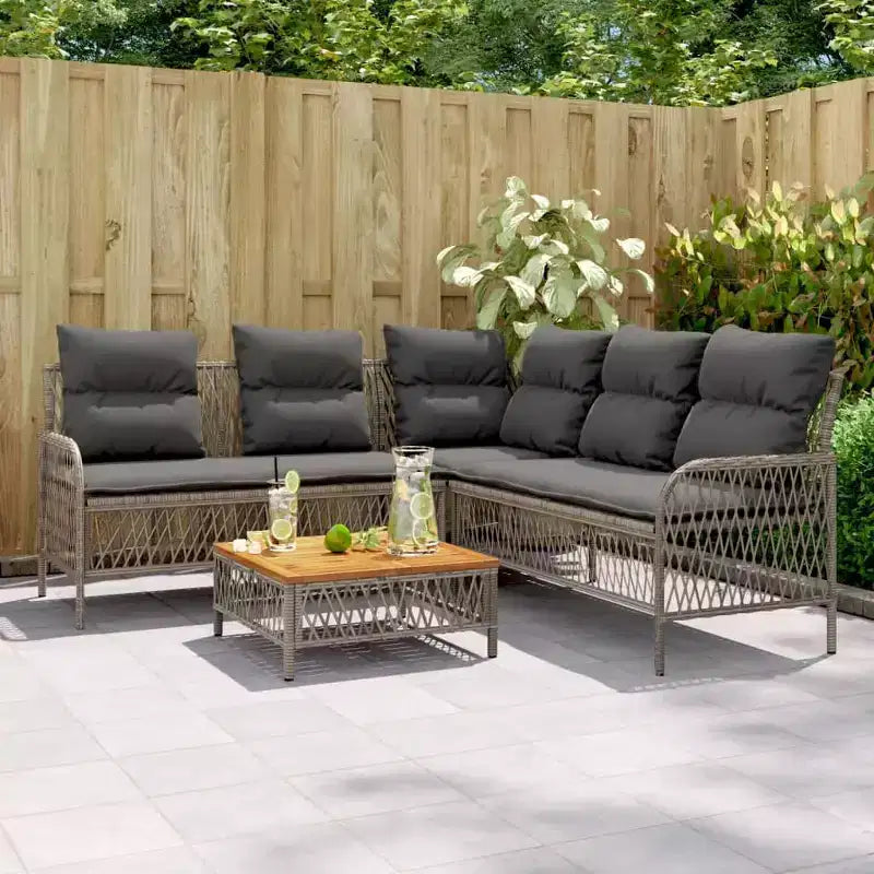 vidaXL Set Divani da Giardino con Cuscini 2 Pezzi in Polirattan