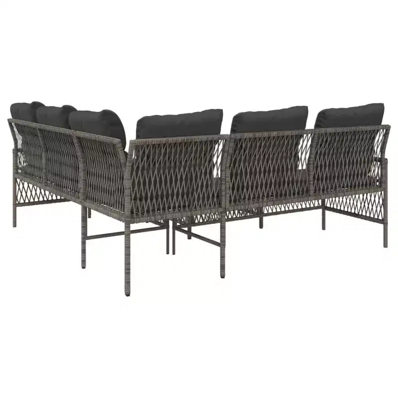 vidaXL Set Divani da Giardino con Cuscini 2 Pezzi in Polirattan