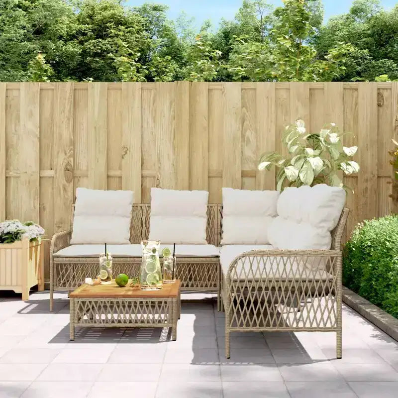 vidaXL Set Divani da Giardino con Cuscini 2 Pezzi in Polirattan