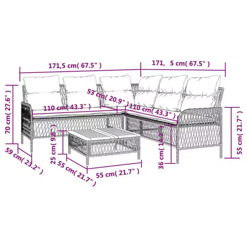 vidaXL Set Divani da Giardino con Cuscini 2 Pezzi in Polirattan
