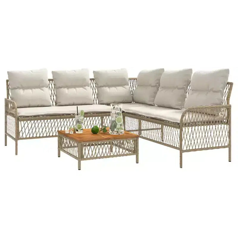 vidaXL Set Divani da Giardino con Cuscini 2 Pezzi in Polirattan