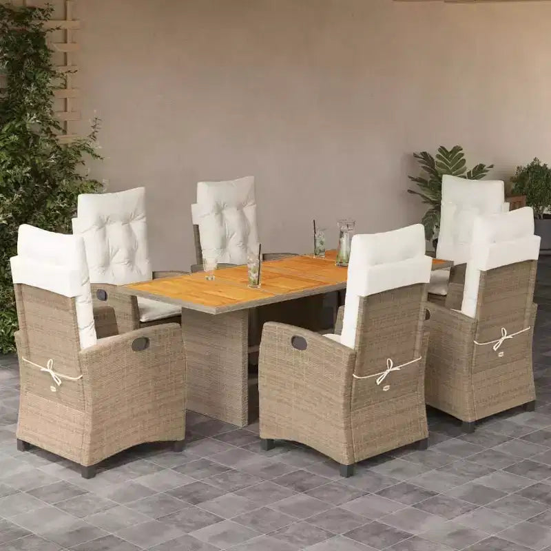 Set da pranzo da giardino vidaXL con cuscini, vari colori