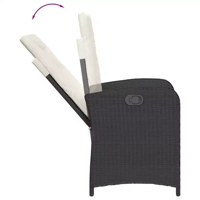 Set da pranzo da esterno in polyrattan vidaXL con cuscini