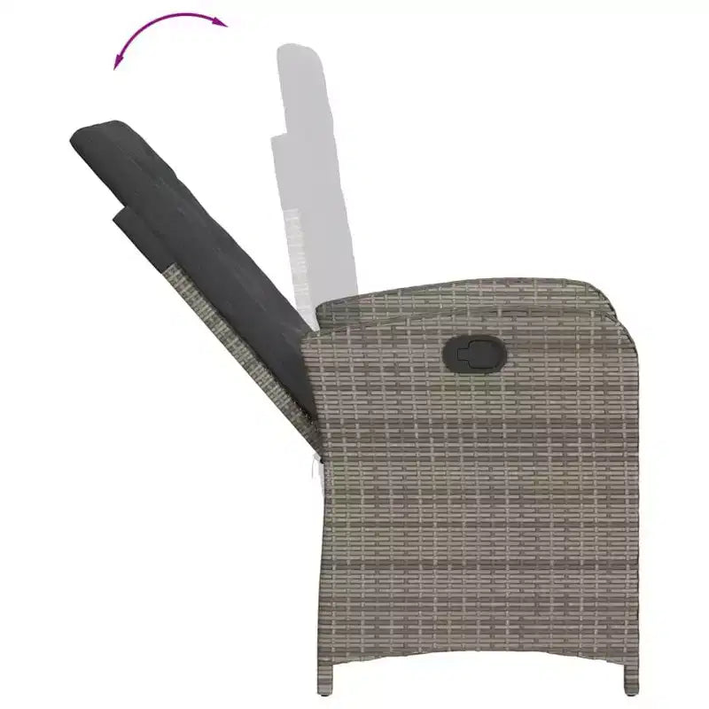 Set da pranzo da esterno in polyrattan vidaXL con cuscini
