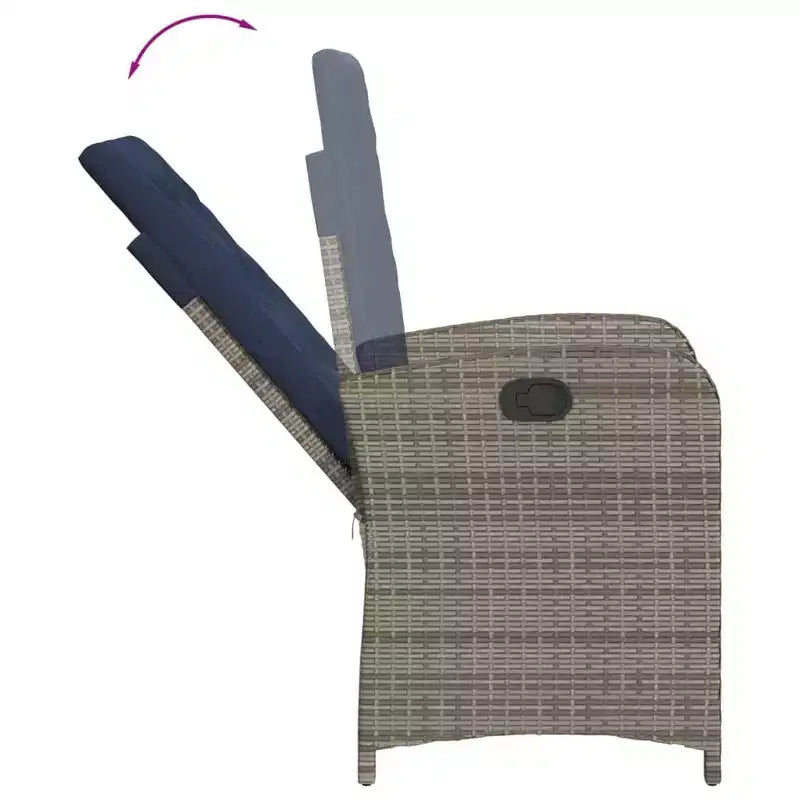 Set da pranzo da esterno in polyrattan vidaXL con cuscini