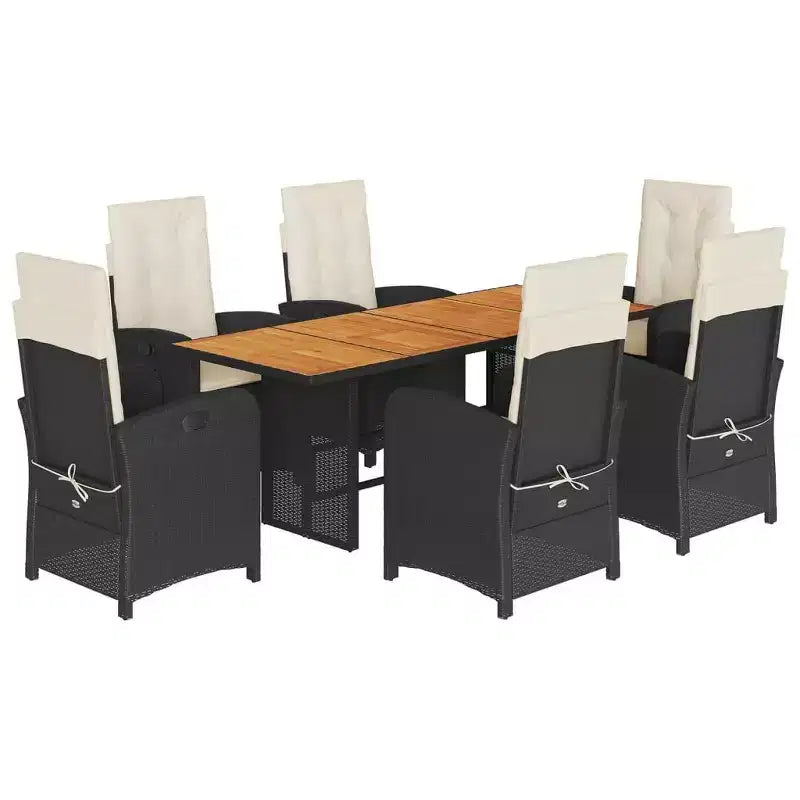 Set da pranzo da esterno in polyrattan vidaXL con cuscini