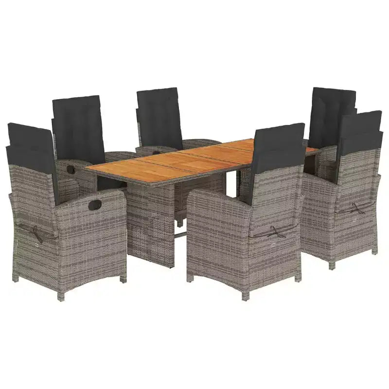 Set da pranzo da esterno in polyrattan vidaXL con cuscini