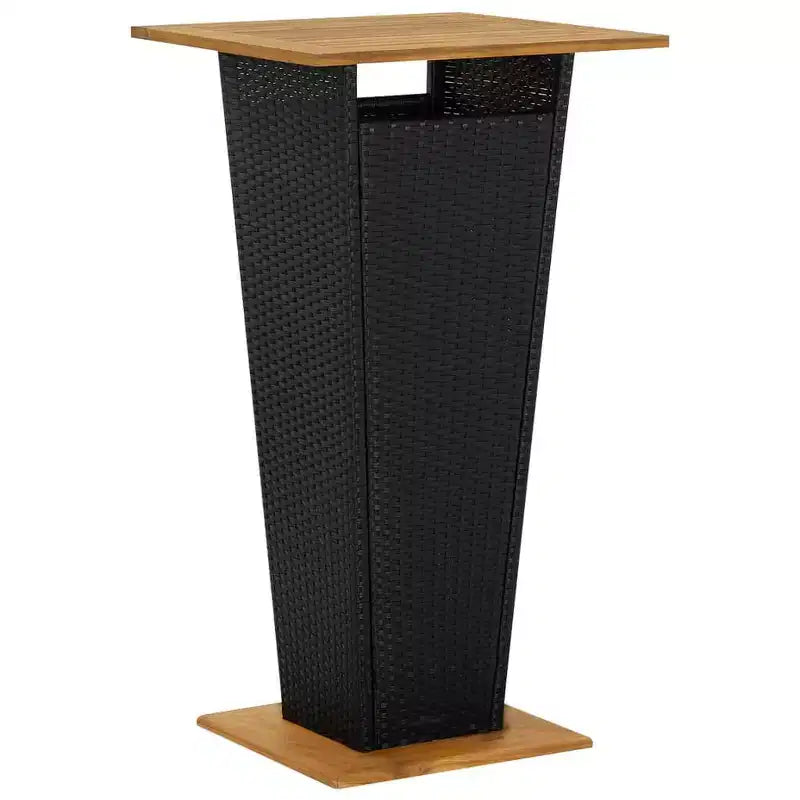vidaXL Set Tavolo e Sgabelli da Bar per Esterni in Polyrattan e Legno Massello di Acacia