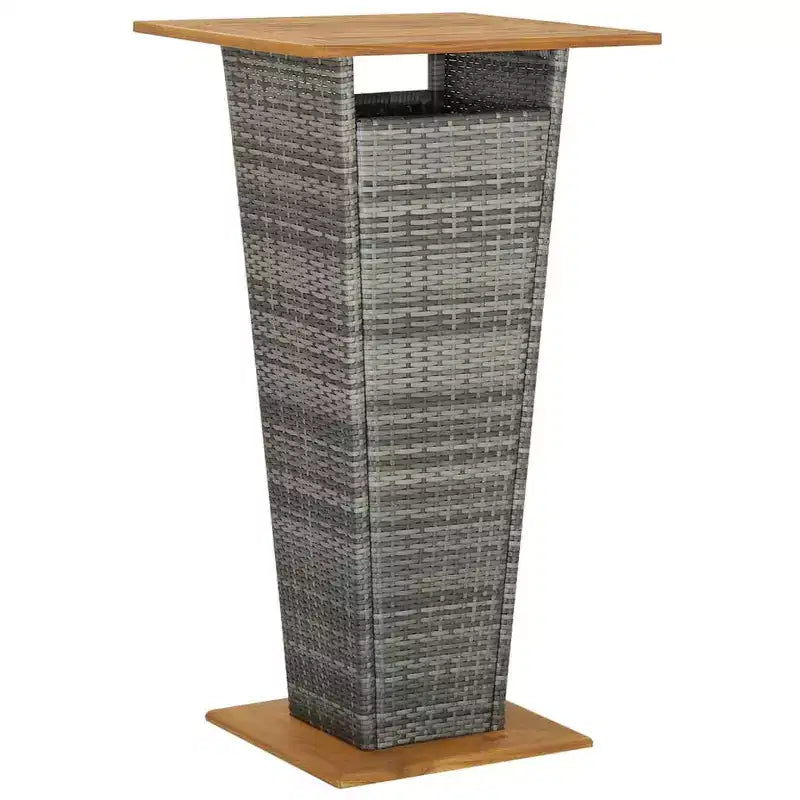 vidaXL Set Tavolo e Sgabelli da Bar per Esterni in Polyrattan e Legno Massello di Acacia