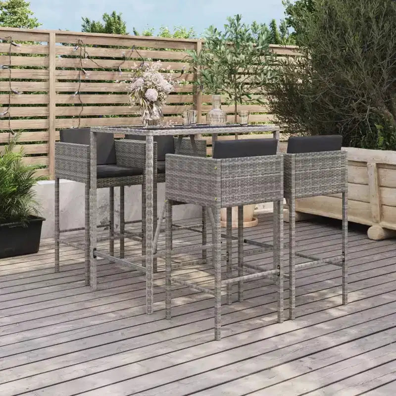 vidaXL Set di Mobili da Bar da Giardino con Cuscini in,
