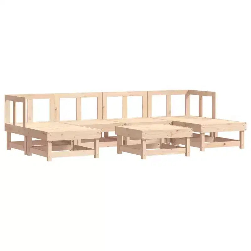 vidaXL Set divani da esterno con cuscini - Legno massello rustico