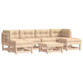 vidaXL Outdoor Lounge Set with Cushions - Rustic Solid Wood