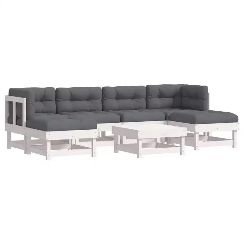vidaXL Set divani da esterno con cuscini - Legno massello rustico