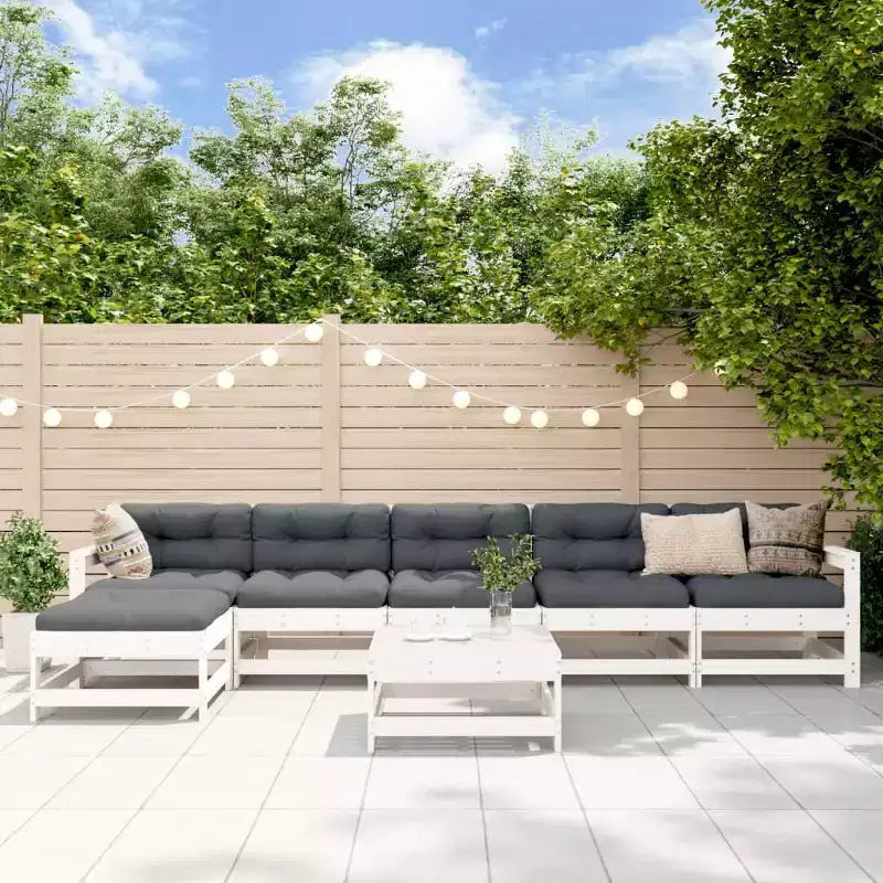Set divano modulare da giardino vidaXL con struttura in legno massello