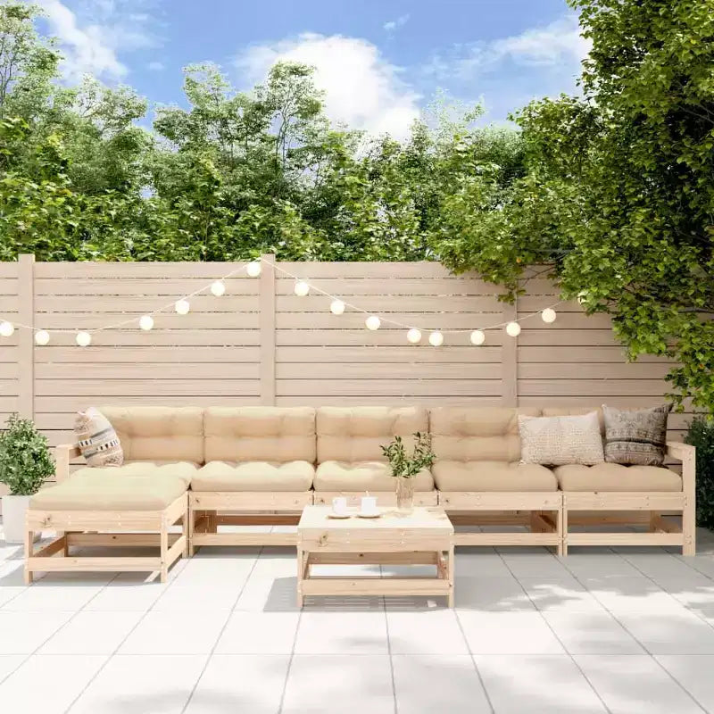Set divano modulare da giardino vidaXL con struttura in legno massello
