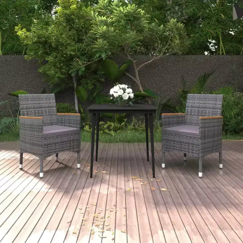 vidaXL Set da pranzo da giardino Tavolo in rattan PE di medie dimensioni Resistente