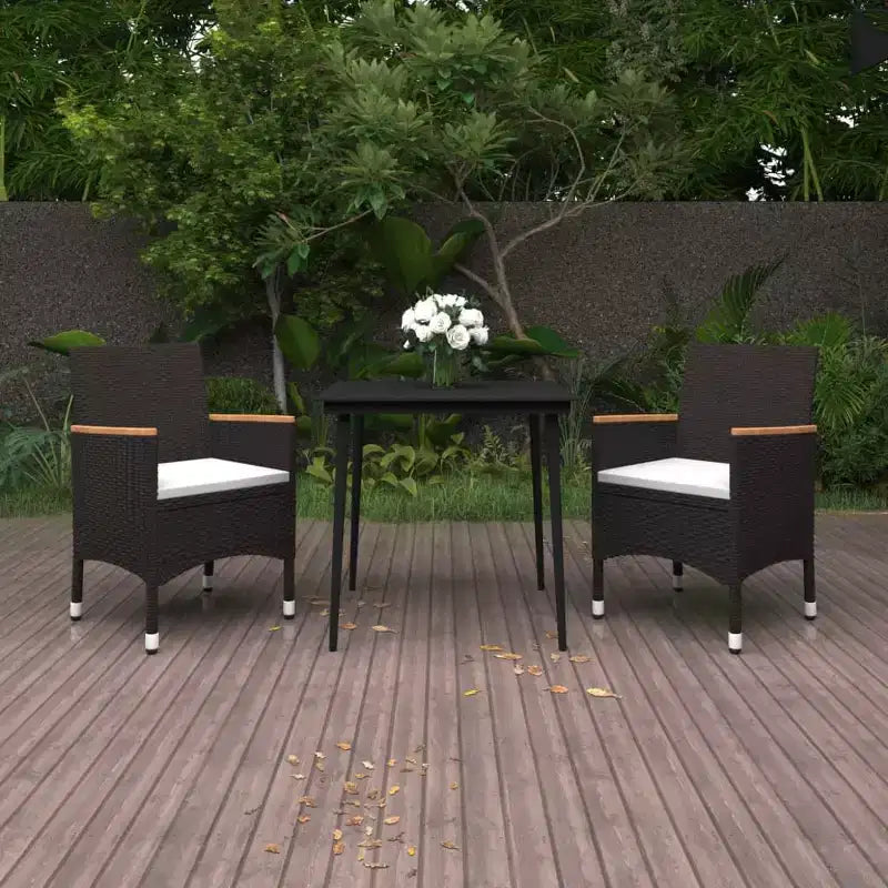 vidaXL Set da pranzo da giardino Tavolo in rattan PE di medie dimensioni Resistente