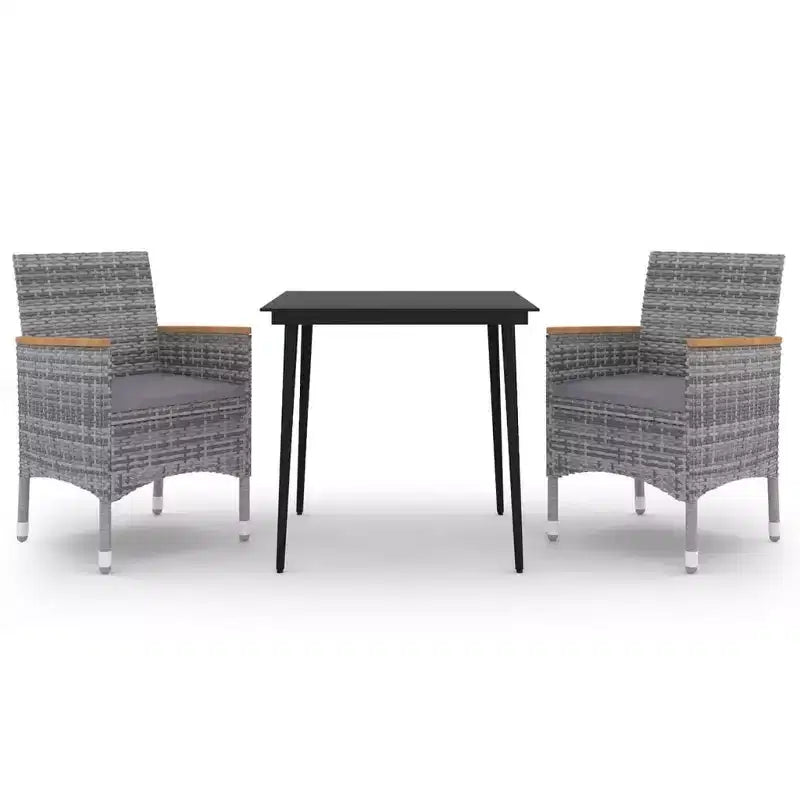 vidaXL Set da pranzo da giardino Tavolo in rattan PE di medie dimensioni Resistente