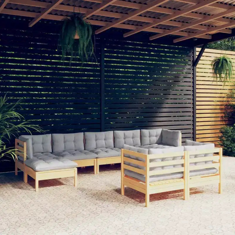 vidaXL Set Divani da Giardino con Cuscini in Pino Massiccio