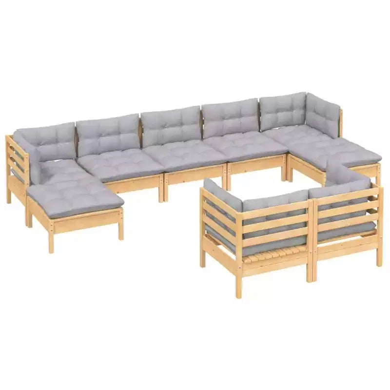 vidaXL Set Divani da Giardino con Cuscini in Pino Massiccio