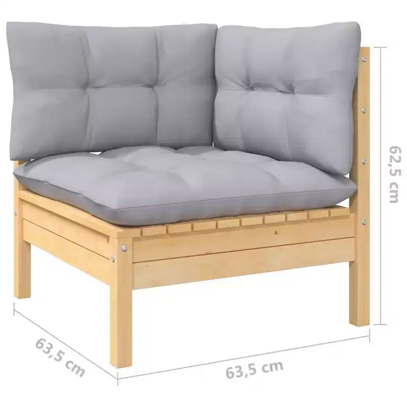 vidaXL Set Divani da Giardino con Cuscini in Pino Massiccio