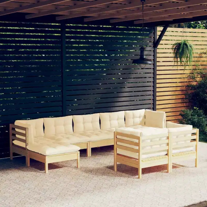 vidaXL Set Divani da Giardino con Cuscini in Pino Massiccio