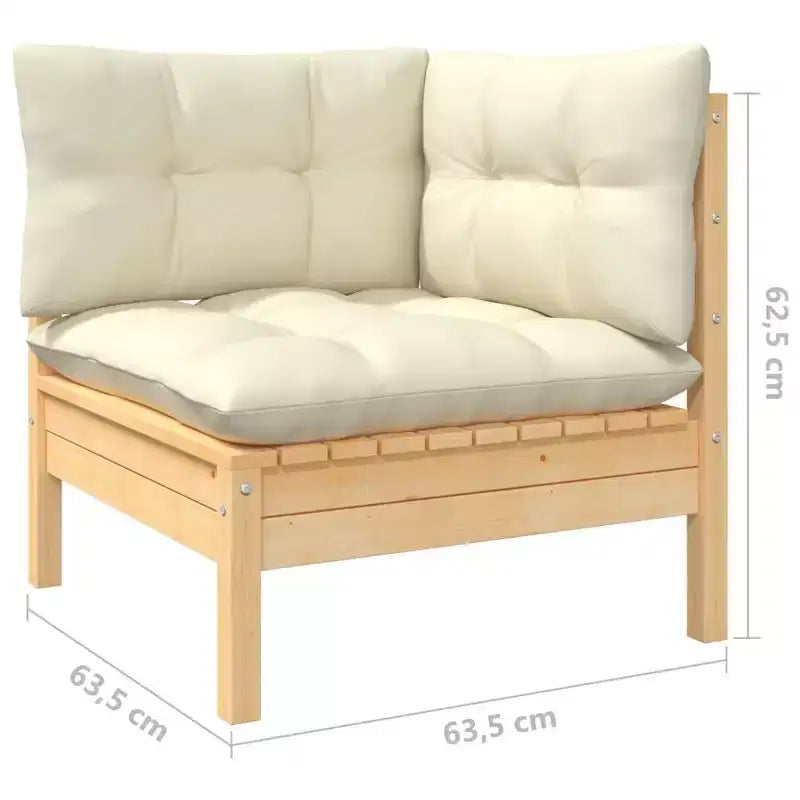 vidaXL Set Divani da Giardino con Cuscini in Pino Massiccio
