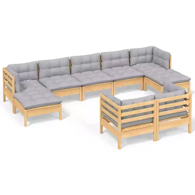 vidaXL Set Divani da Giardino con Cuscini in Pino Massiccio