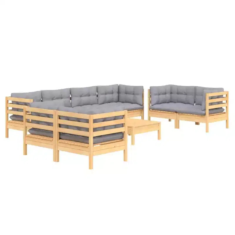 vidaXL Set Lounge da Esterno in Pino Massiccio con Cuscini Colori Vari
