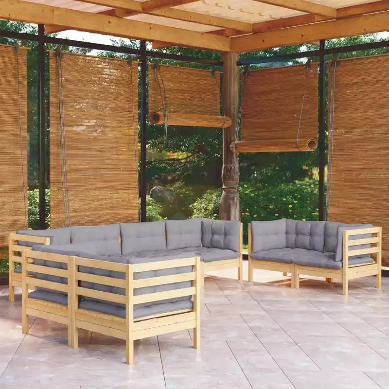 vidaXL Set Lounge da Esterno in Pino Massiccio con Cuscini Colori Vari