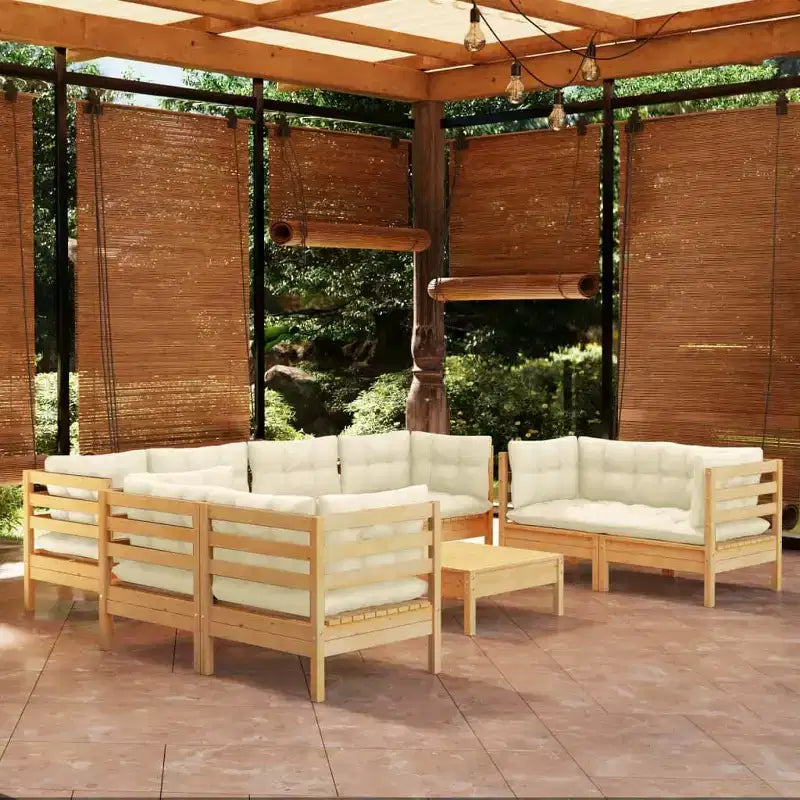 vidaXL Set Lounge da Esterno in Pino Massiccio con Cuscini Colori Vari