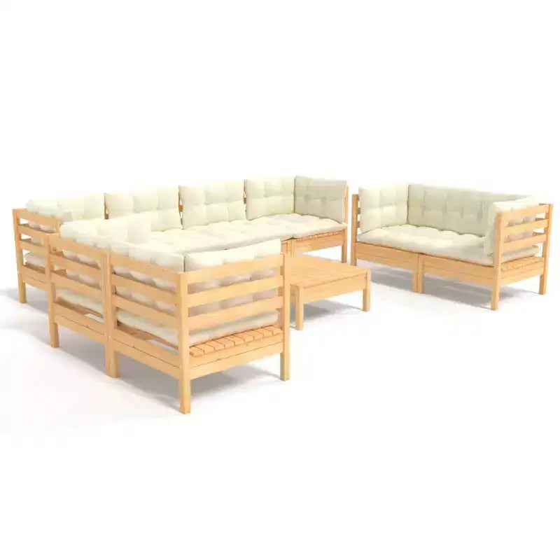 vidaXL Set Lounge da Esterno in Pino Massiccio con Cuscini Colori Vari