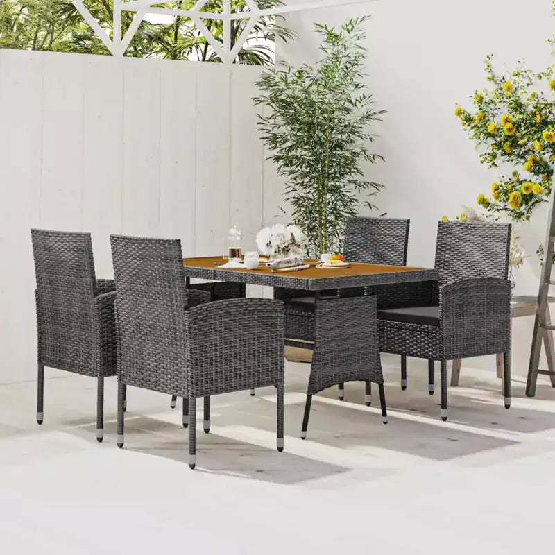 vidaXL Divano Sezionale da Esterno con Cuscini in Polyrattan