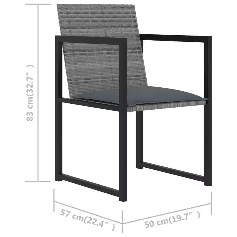 vidaXL Set da pranzo da esterno Tavolo e sedie per esterni Set di mobili in polyrattan