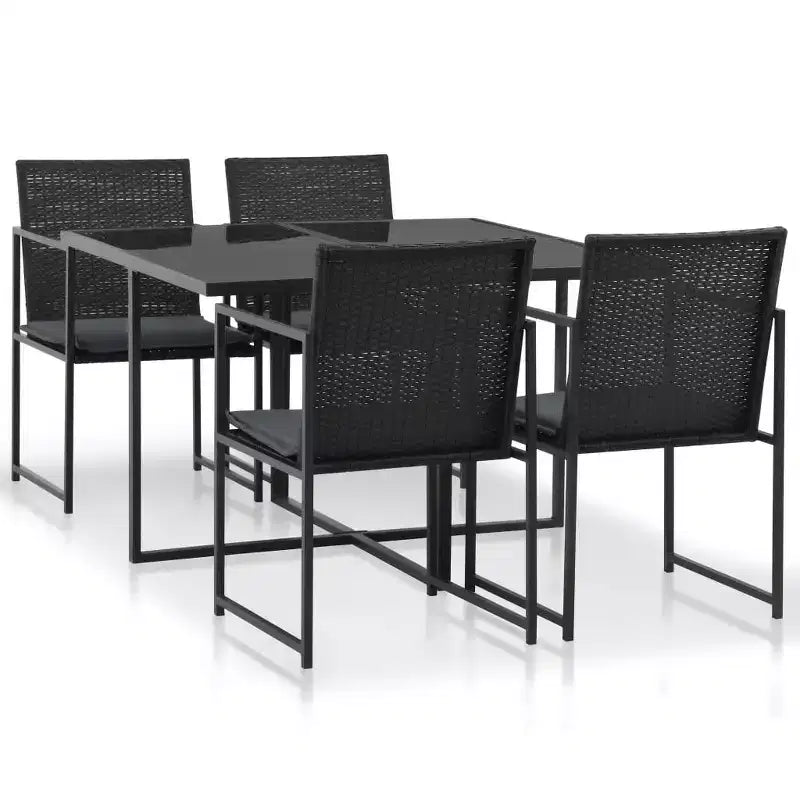 vidaXL Set da pranzo da esterno Tavolo e sedie per esterni Set di mobili in polyrattan