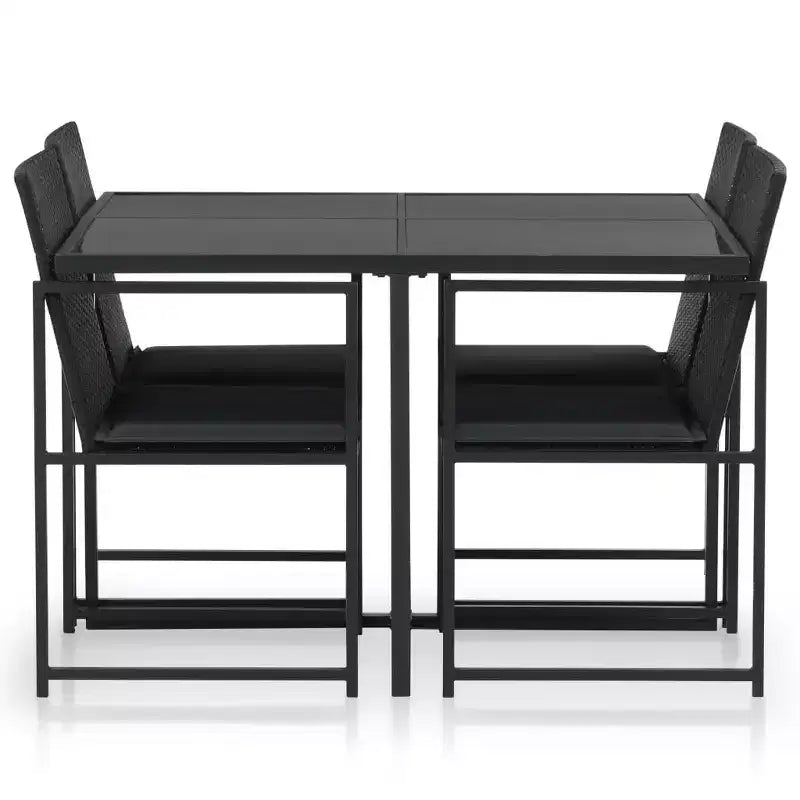 vidaXL Set da pranzo da esterno Tavolo e sedie per esterni Set di mobili in polyrattan