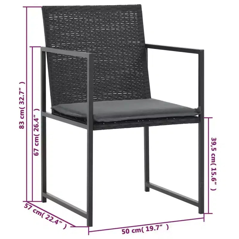 vidaXL Set da pranzo da esterno Tavolo e sedie per esterni Set di mobili in polyrattan
