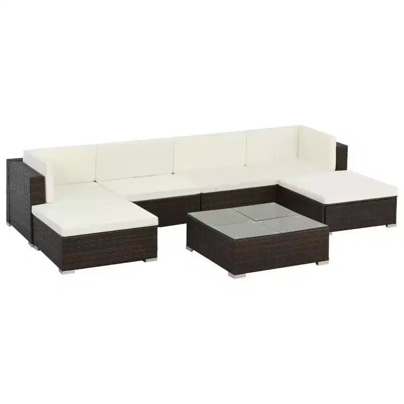 vidaXL Set Divani da Giardino da Esterno con Tavolino in Polyrattan