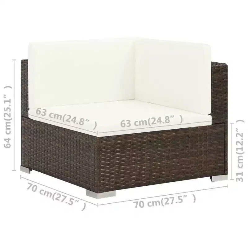 vidaXL Set Divani da Giardino da Esterno con Tavolino in Polyrattan