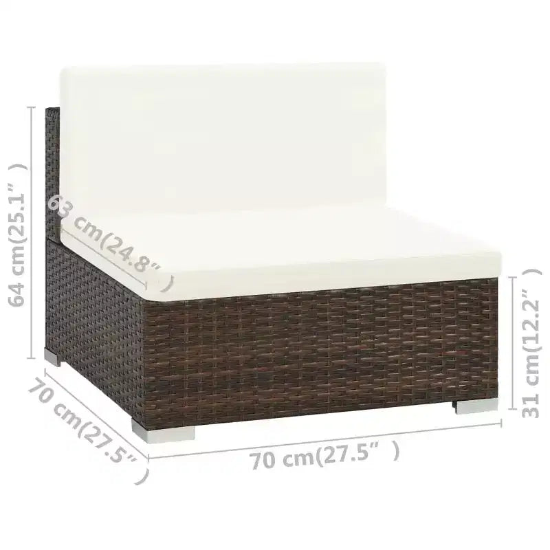 vidaXL Set Divani da Giardino da Esterno con Tavolino in Polyrattan