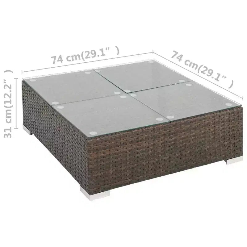 vidaXL Set Divani da Giardino da Esterno con Tavolino in Polyrattan