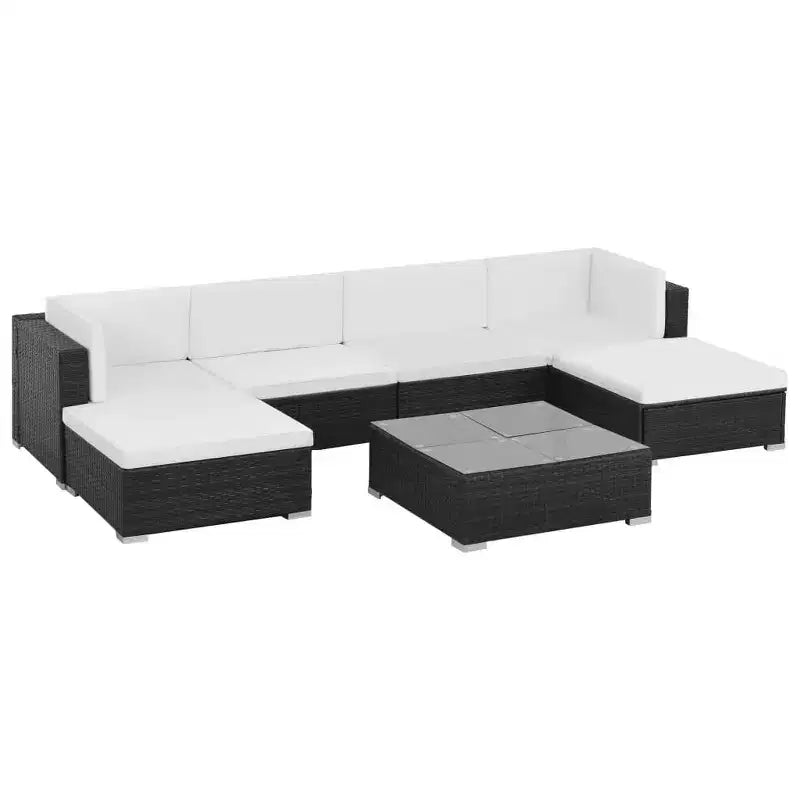 vidaXL Set Divani da Giardino da Esterno con Tavolino in Polyrattan