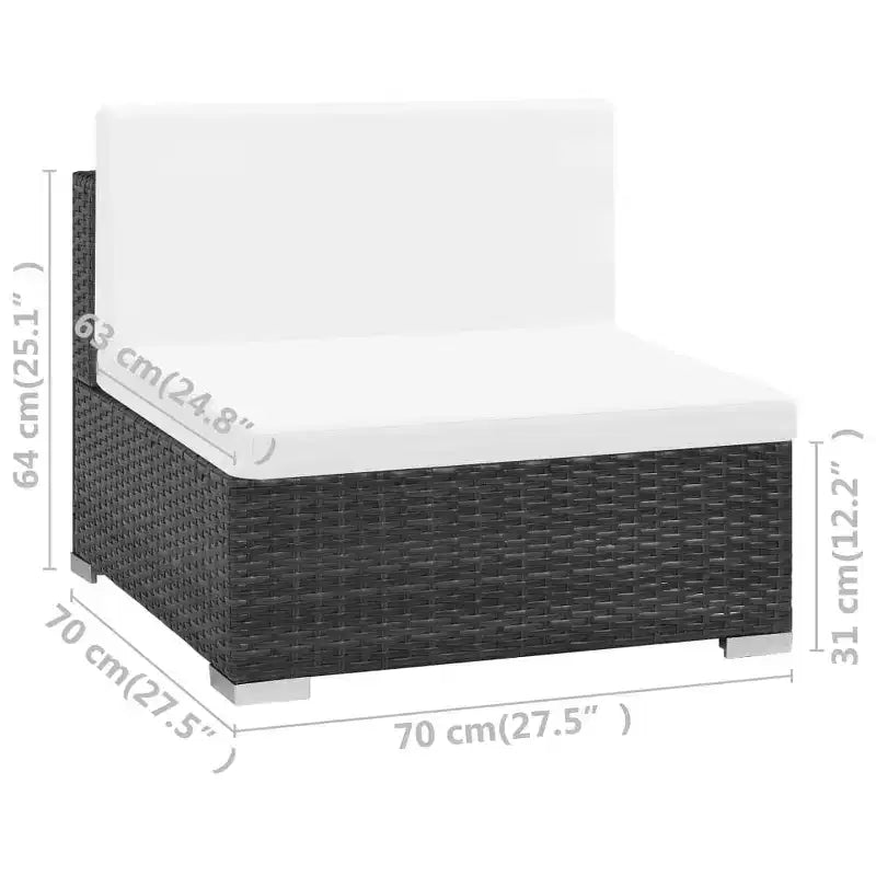 vidaXL Set Divani da Giardino da Esterno con Tavolino in Polyrattan