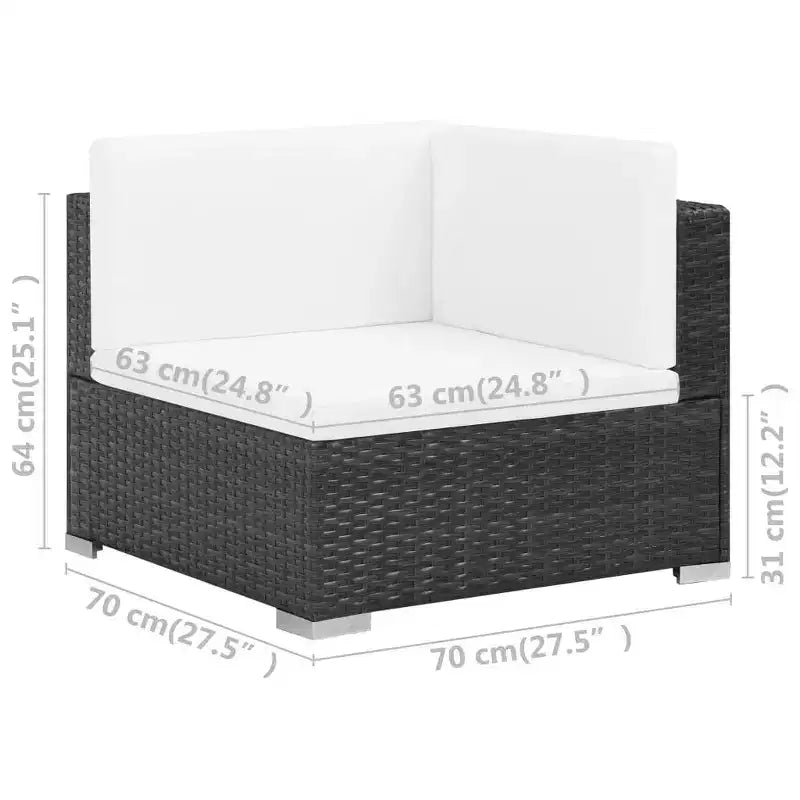 vidaXL Set Divani da Giardino da Esterno con Tavolino in Polyrattan