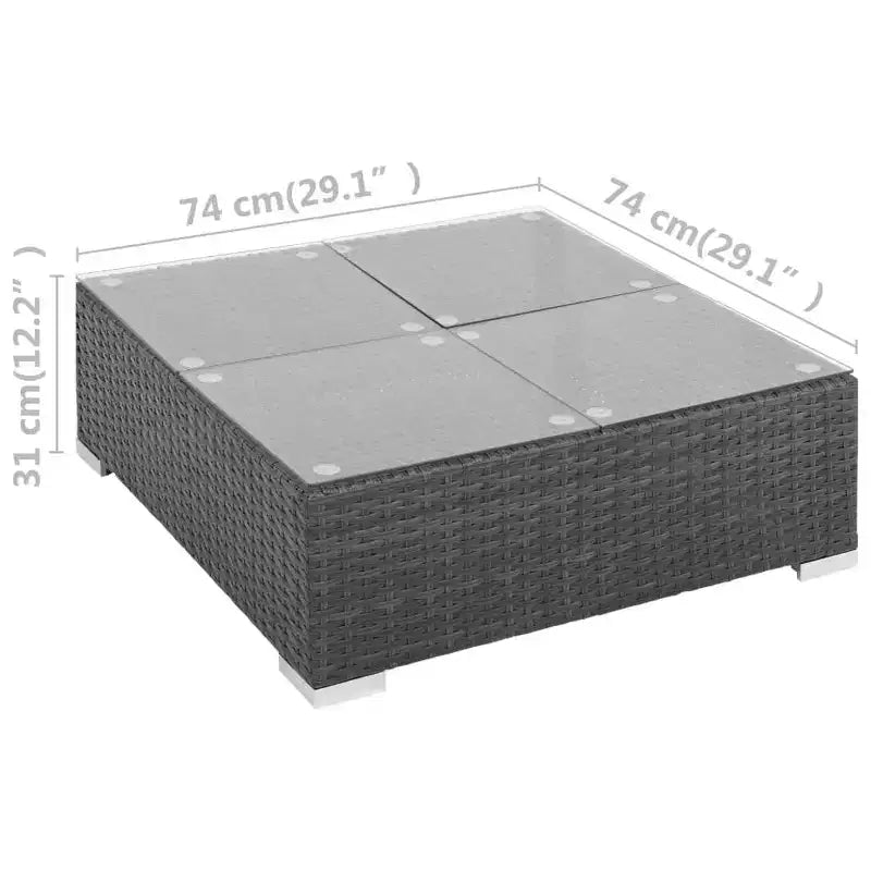vidaXL Set Divani da Giardino da Esterno con Tavolino in Polyrattan