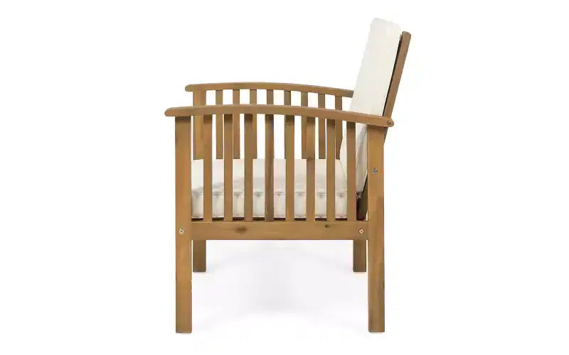 Set da conversazione da patio 3 pezzi in legno di acacia, mobili da esterno, 2 poltrone con tavolino laterale per giardino/patio/terrazza - ModernLuxe
